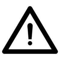 Black triangle exclamation mark symbol for risk alert safety warning sign attention danger hazard caution message vector