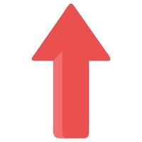 Red upward arrow graphic for direction and navigation purposes isolated on white background symbol design vector