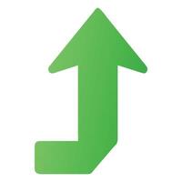 Green upward direction arrow graphic design element for navigation and user interface design projects vector
