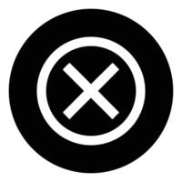 Black circle with white cross symbol graphic design element for ui ux web design and app interface vector