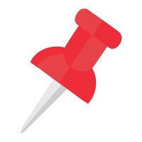 Red pushpin graphic element for bulletin boards and reminders in digital and print designs vector