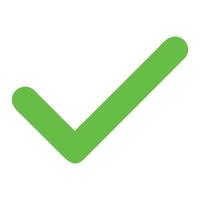 Green check mark symbol graphic element for approval success and task completion design resource vector
