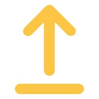 Yellow upward arrow graphic for direction and movement illustration for web design and ui element vector