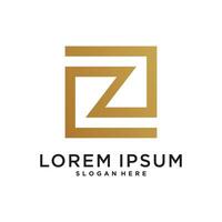 Letter logo design initial Z. Creative square concept. Premium vector