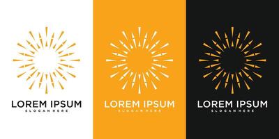 Sun logo design. Abstract geometric vector