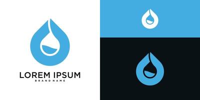 Water drop logo template, icon aqua vector