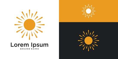 Sun logo design simple shape. Premium vector
