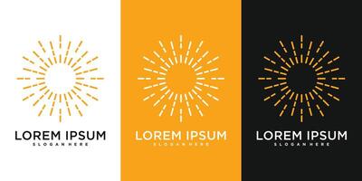 Sun logo designs. Abstract geometric sunburst vector