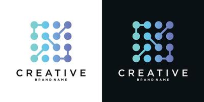 Molecule tech logo design vector