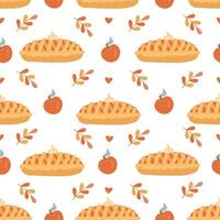 Pie and apple pattern illustration vector