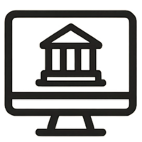 Online banking icon on computer monitor, digital finance concept for banking apps, secure payment portals, fintech services, and e-commerce UI elements png