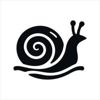 Stylized black silhouette of a snail moving forward vector