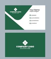 Modern green and white business card design for graphic designers vector
