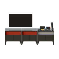 Black TV Table Top Front View 3D Rendering Illustration png