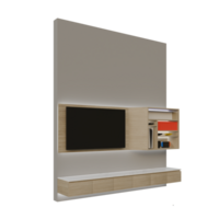Bright Wood TV Table Set Left Side View 3D Rendering Illustration png