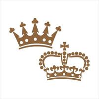 Two stylized crowns in brown on a white background vector