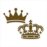 Two royal crowns in brown silhouette on a white background vector