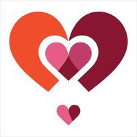 Concentric hearts in warm tones symbolizing love and connection vector