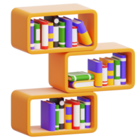 Modern minimalist bookshelf, boasting a vibrant collection of assorted books in a clean and artistic visual png
