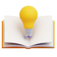 An open book cradles a glowing light bulb, embodying the power of knowledge and the spark of innovation png