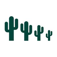 Four stylized green saguaro cacti in decreasing size on a white background vector