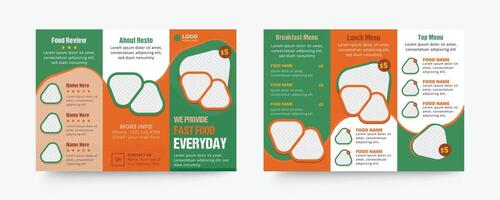 Fast Food trifold menu design template vector
