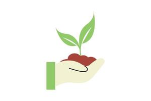 Tree planting. Ecology Symbol Illustration. vector