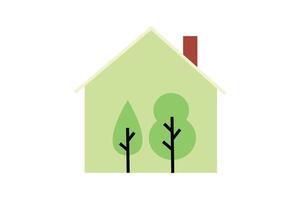 Environmentally friendly house. Ecology Symbol Illustration. vector