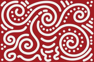 Seamless Abstract Red and White Tribal Pattern vector