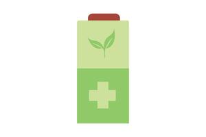 Environmentally friendly battery. Ecology Symbol Illustration. vector