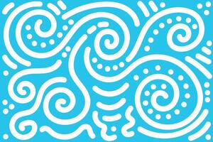 Seamless Abstract Pattern with White Spiral Lines on Blue Background vector