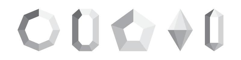Diamond icons set symbols vector