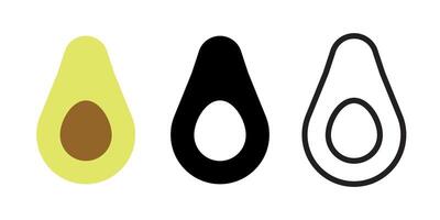 Avocado icon symbol set vector