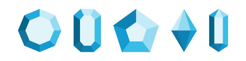 Diamond icons set. Different diamonds. vector