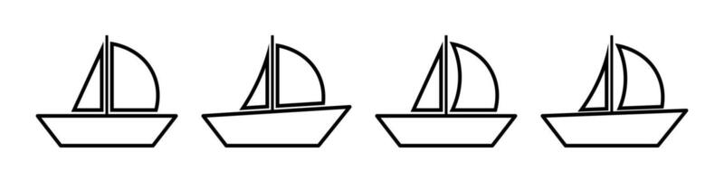Boat icon line set simple design vector
