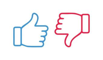 like and dislike icons buttons collection. Silhouette and outline circle style vector