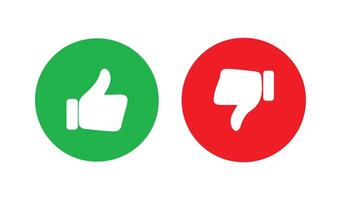 Thumb up, thumb down, like and dislike icons button vector