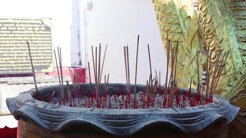 Time-lapse of incense sticks burning down video