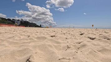 A serene beach scene with clear skies video