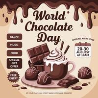 World Chocolate Day event poster vector