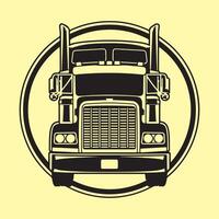 Black front head truck container logo design Image vector