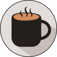 Charming mug icon, featuring a sleek flat design that captures the essence of cozy beverages. png