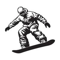 Snowboarder Silhouette Isolated On White Background vector