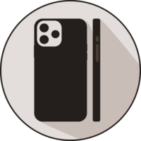 Phone case icon, featuring a sleek flat design that captures the essence of contemporary technology. png