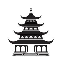 Buddhist Temple Icon in Trendy Design Style. vector
