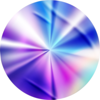 Holographic circle sticker. Gradient foil round shape. Neon iridescent retro emblem. png
