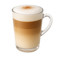 Layered Coffee Drink With Frothy Topping isolated on a transparent background latte png