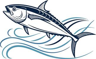 Detailed Tuna Fish Design with Colorful Artistic Touch vector