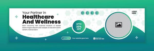 Doctor Profile Social Media Cover Banner Design and Hospital Web Header vector