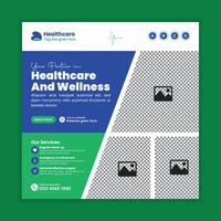 Healthcare appointment scheduling online template, medical clinic and doctor consultation social media design vector